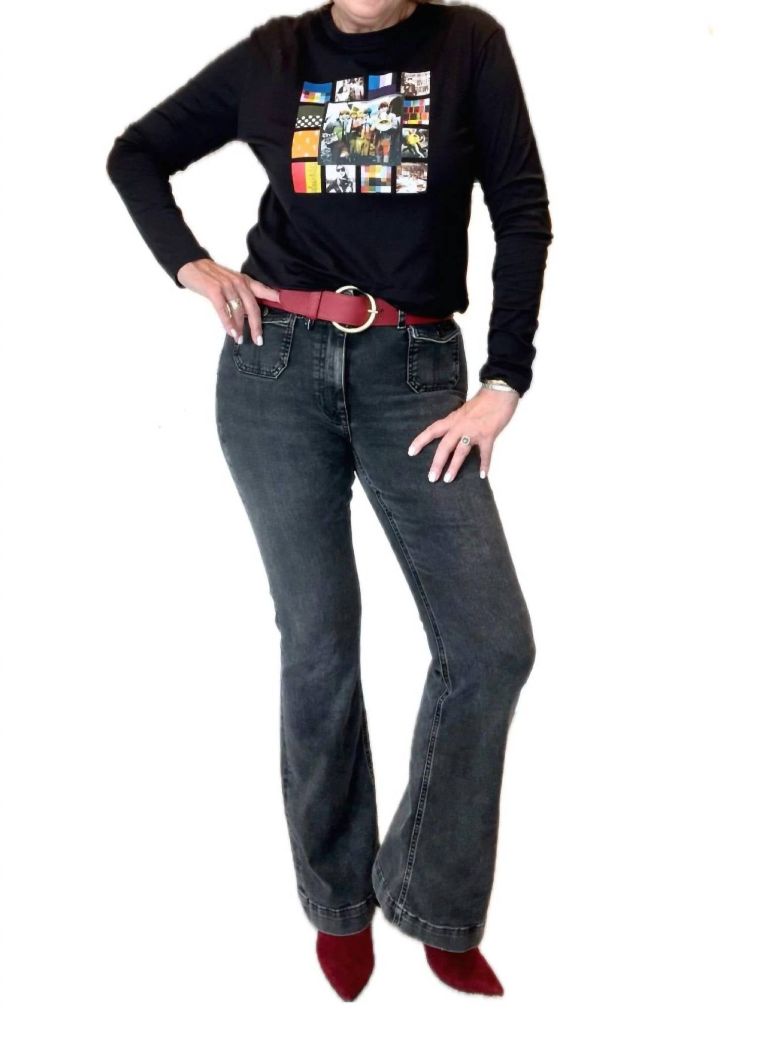 

Футболка с длинными рукавами Catherine Printed Black SUZI ROHER