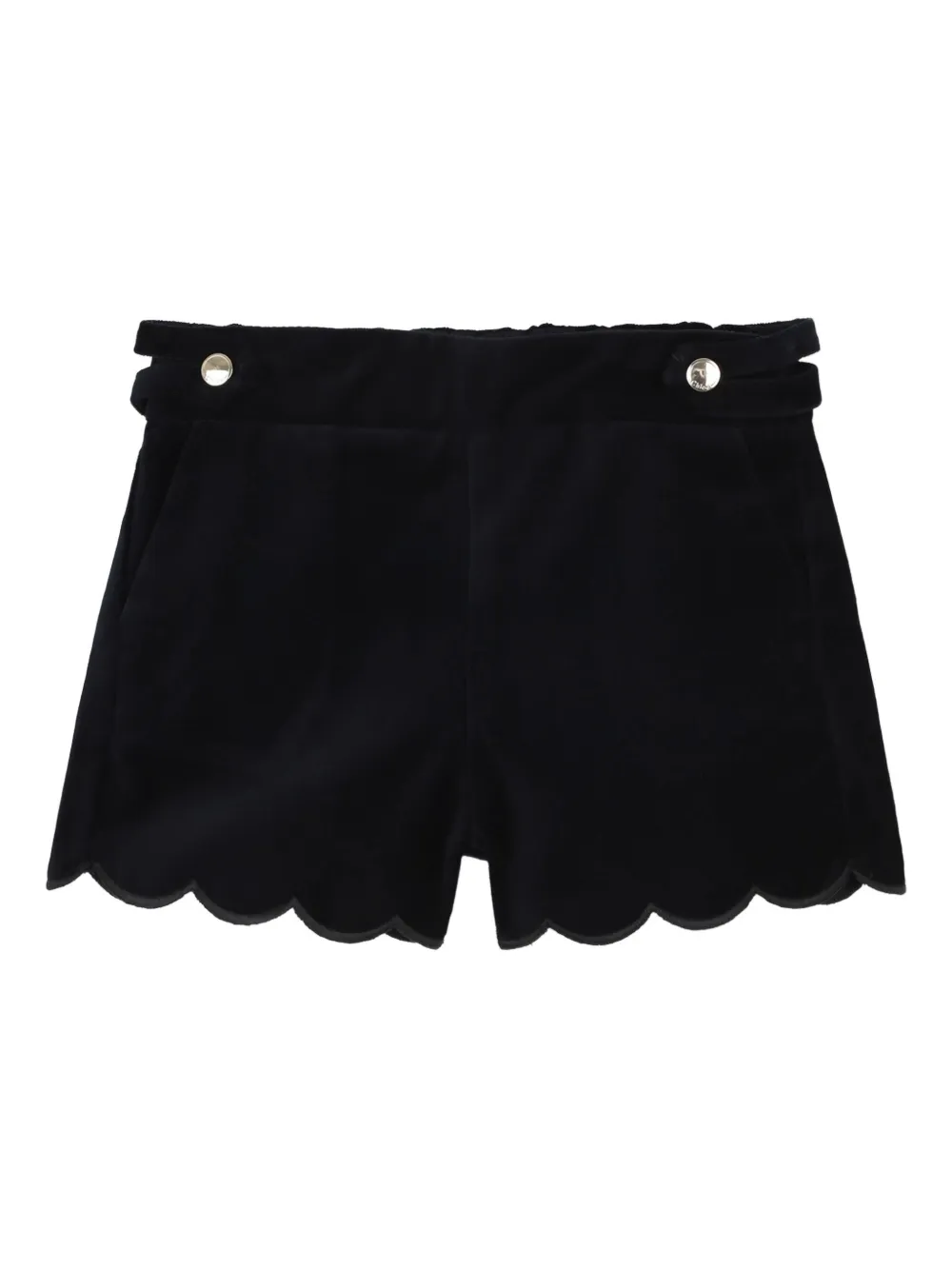 Комплект из топа и шортов с фестонами Chloé Kids, черный — фото 2