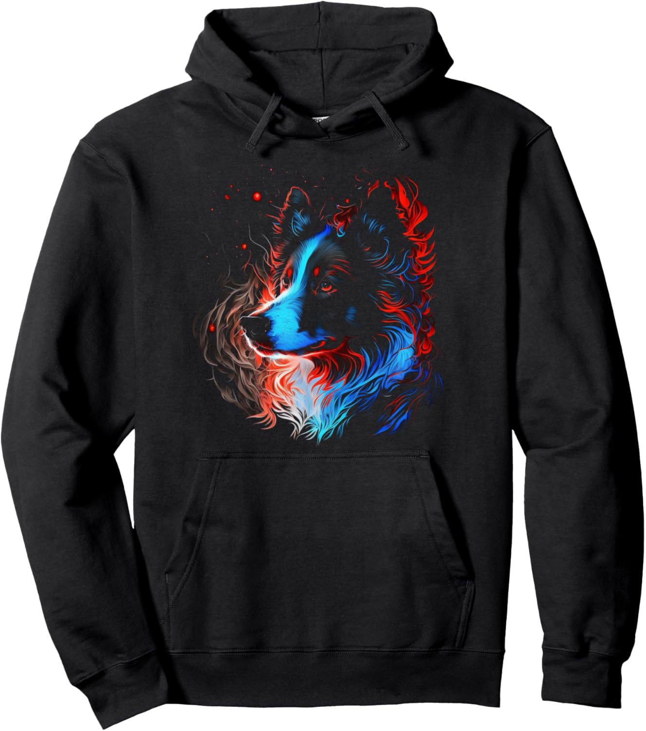 

Толстовка с милым рисунком бордер-колли «Flames» для любителей собак Cute Border Collie Dog Gifts, черный