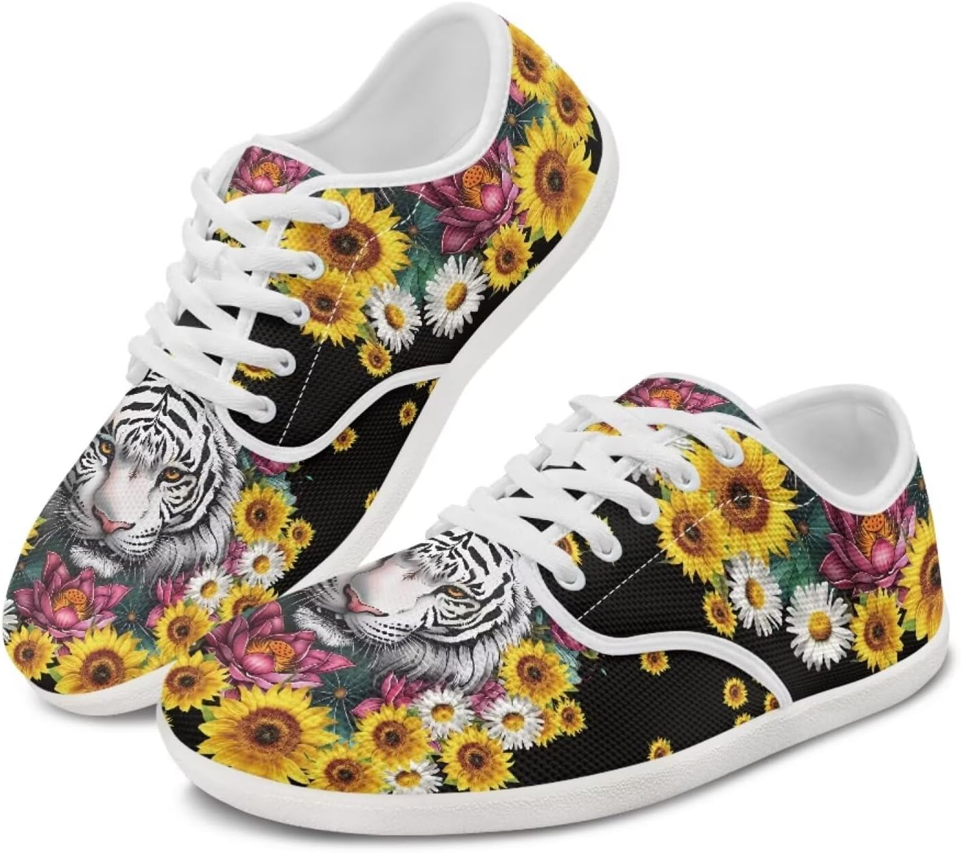 

Мужские спортивные туфли Chaqlin с животным принтом, низкие кеды, модные классические шнуровки, дышащие теннисные туфли, Sunflower Tiger