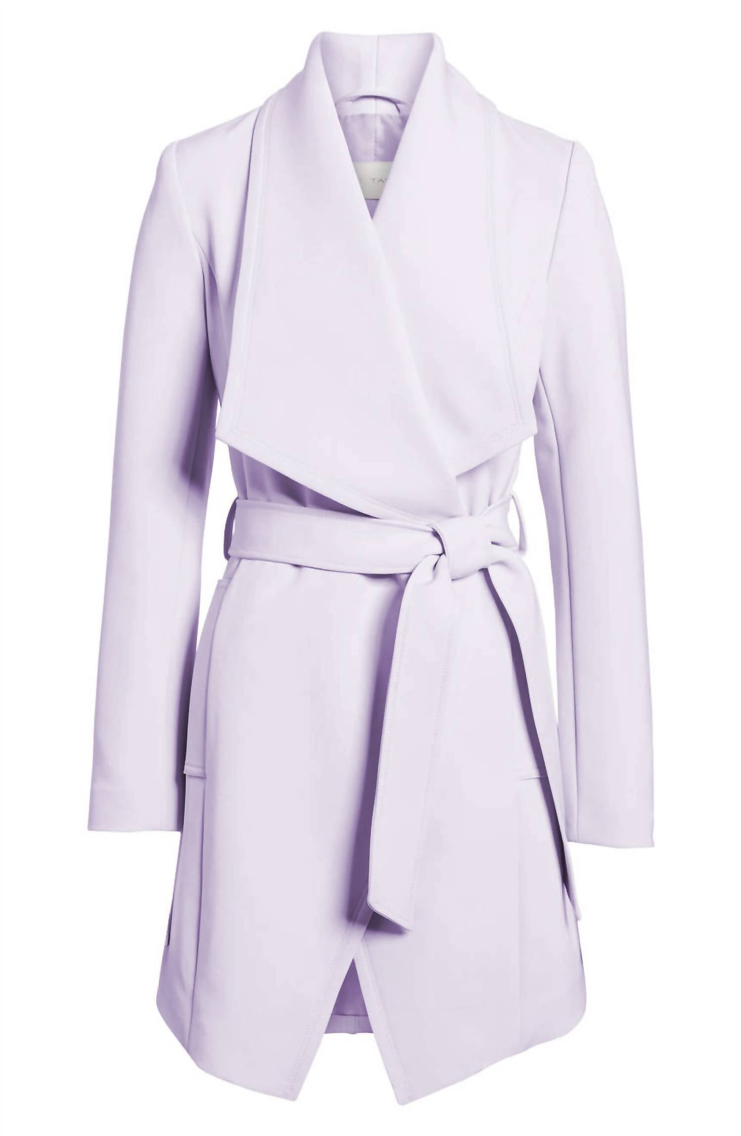 

Abbey Gabardine поясной плащ с накидкой от дождя куртка фиолетового цвета T Tahari
