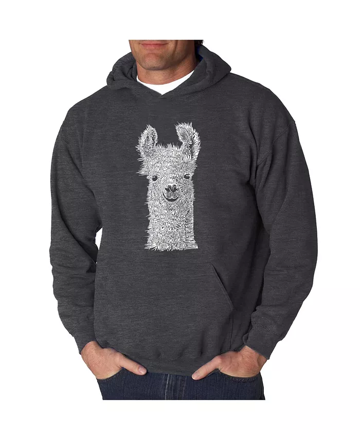 

Мужская худи с принтом - Llama LA Pop Art, серый