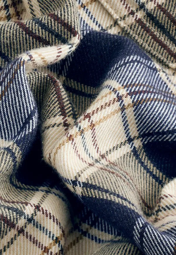 Блузка прямого кроя с длинными рукавами и пуговицами Next, Neutral Navy Check — фото 2