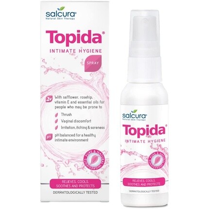 Спрей для интимной гигиены Topida Essential Oil с сафлором, шиповником и витамином Е 50 мл Salcura — фото 2