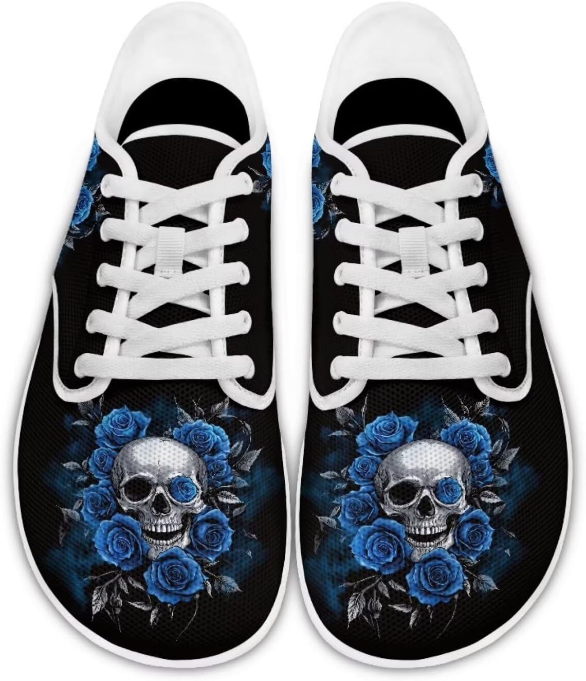 

Женские кроссовки с черепом, для бега и прогулок, спортивные, с шнуровкой, для тенниса и повседневного отдыха Ecaestolph, синий