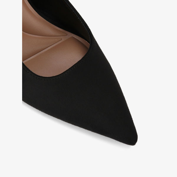 Босоножки-лодочки Carvela Corletta на каблуке с плетеным ремешком и логотипом, черный — фото 4