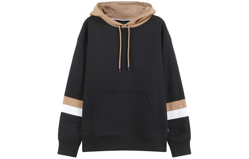 

Полосатый худи на шнурке HUGO BOSS, черный