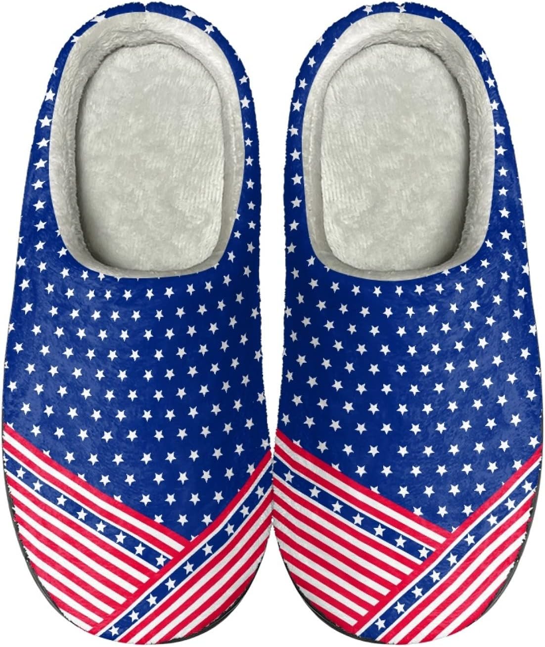 

Тапочки Forchrinse с цветным принтом лапы собаки для женщин и мужчин, мягкие плюшевые уютные тапочки, теплые домашние тапочки с противоскользящей подошвой, Ethnic American Flag