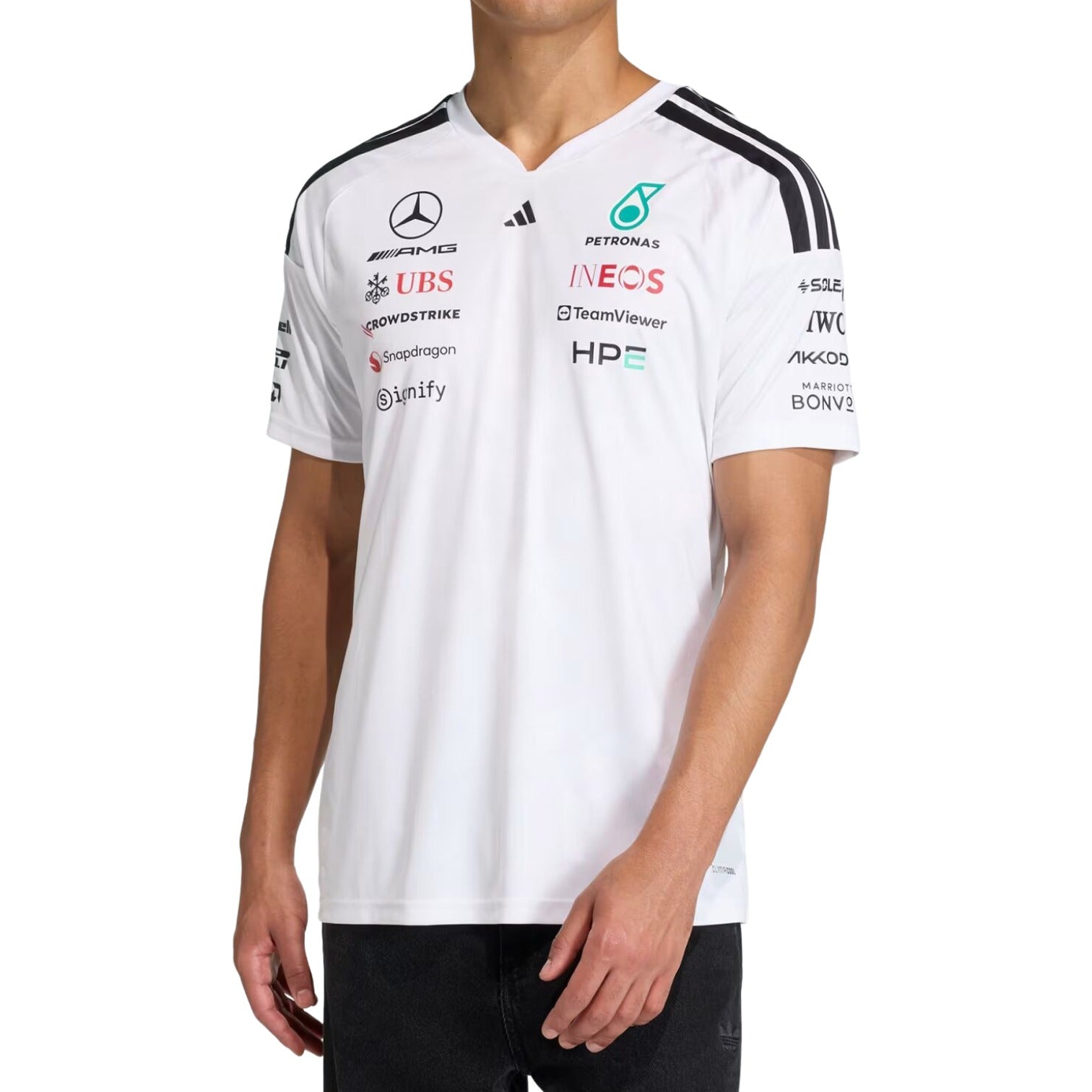 Футболка пилота команды Adidas x Mercedes AMG Petronas Formula 1, белая — фото 2