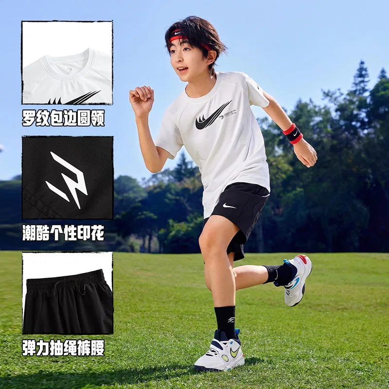Детский спортивный костюм Casual Sportswear 3Brand Summer 2 Piece Set Nike, Pure White — фото 4