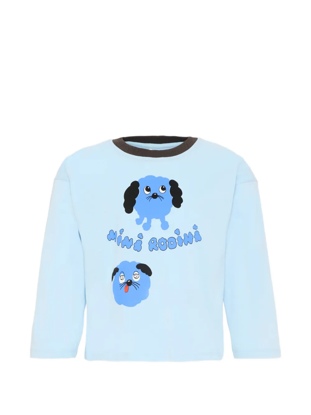 

Футболка с длинными рукавами и принтом собаки Mini Rodini, синий