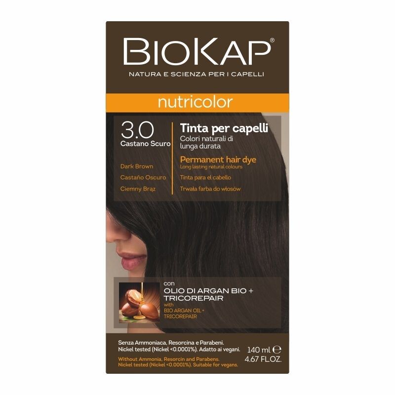 

Краска для волос Biokap Nutricolor Farba Do Włosów 3.0 Ciemny Brąz, 140 мл