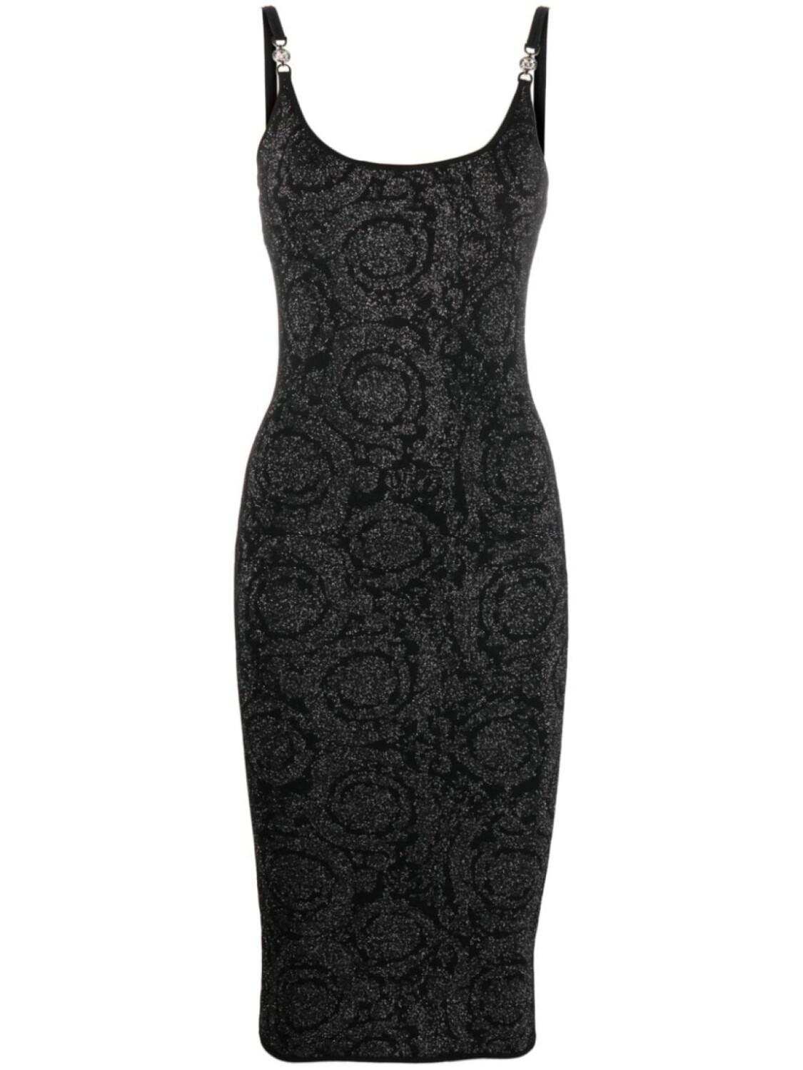

Versace платье с люрексом и узором Barocco, черный