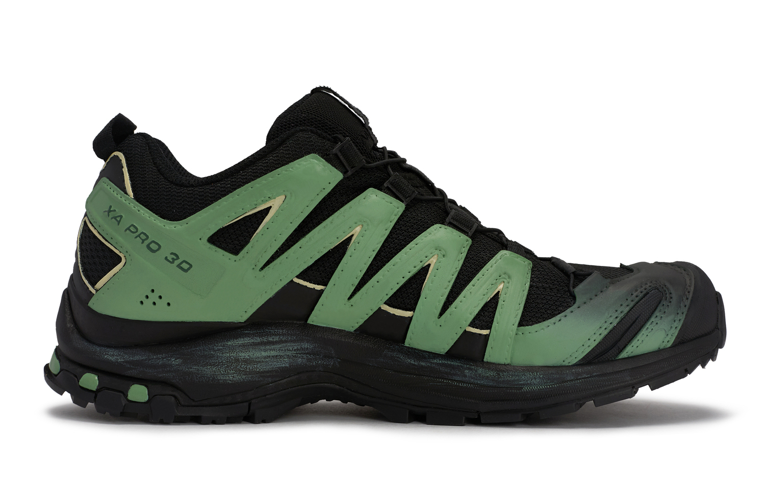 SALOMON XA PRO 3D LA YAUTE дышащие кроссовки для бега низкие Unisex черные зеленые желтые — фото 3