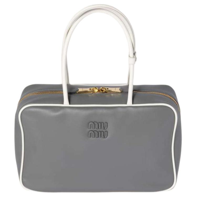 

MIU MIU Женская кожаная сумка через плечо мраморный серый и белый