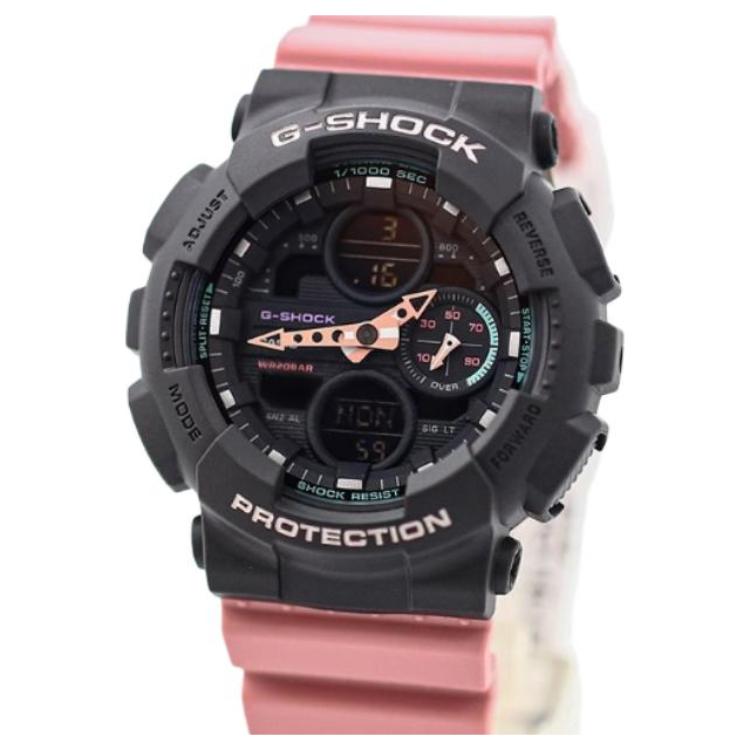 

Женские часы CASIO GMAS140-4A серии Dual Display с жидкокристаллическим и аналоговым дисплеем черного цвета