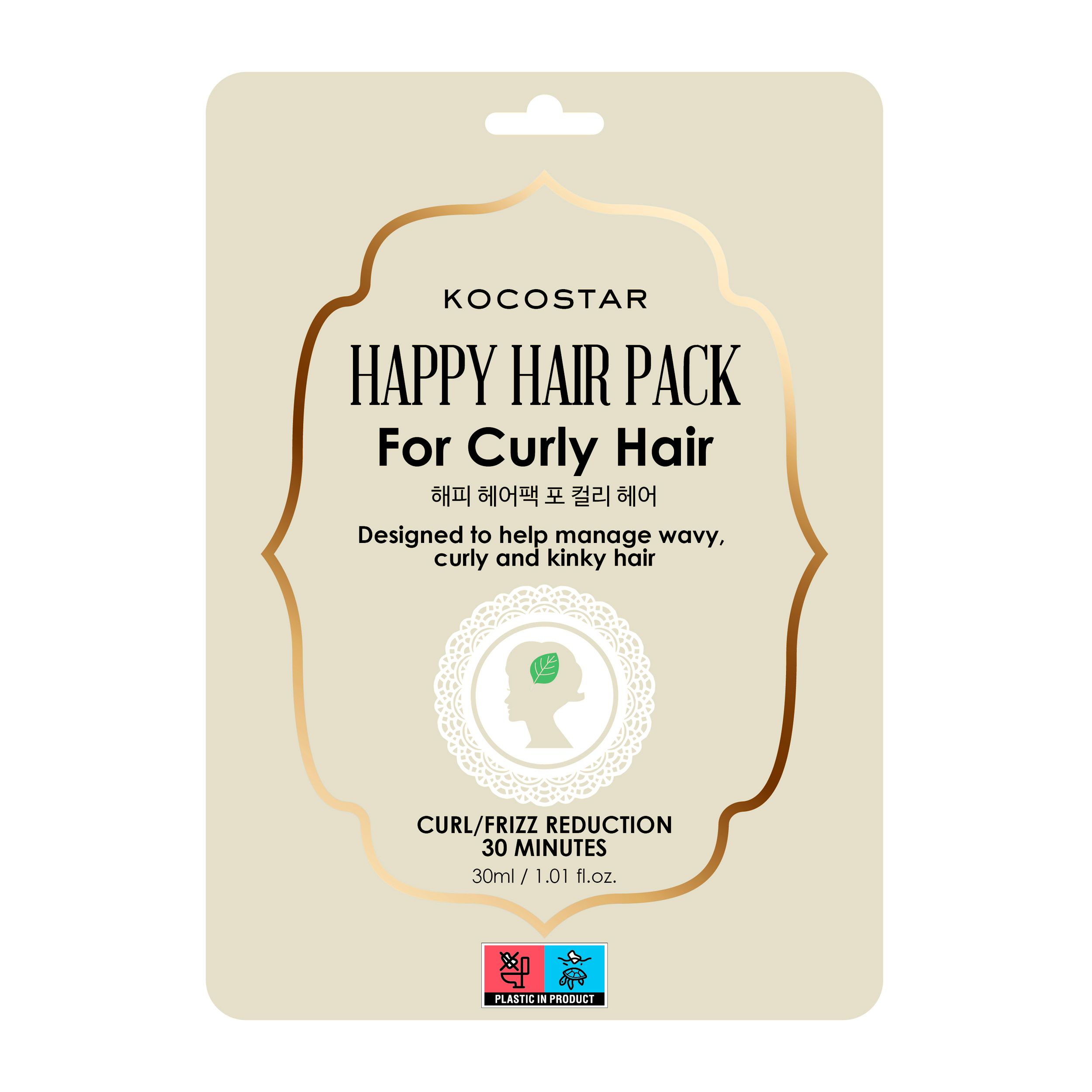

Маска для вьющихся волос happy hair pack for curly hair Kocostar, 30 мл