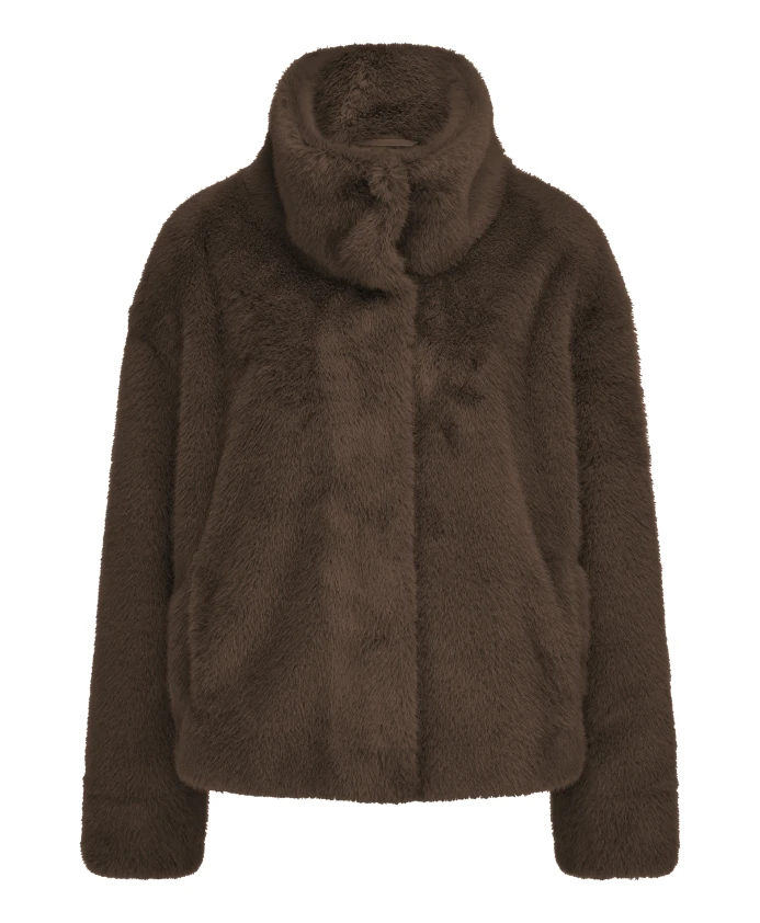 

Куртка из искусственного меха с меховой отделкой Milestone, коричневый