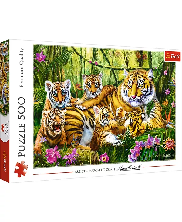 

Красный пазл из 500 деталей – семья тигров Trefl, multi-color