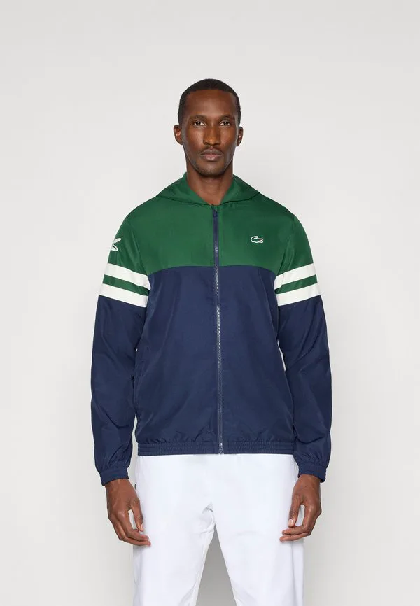 Теннисная куртка, куртка для активного отдыха Lacoste Sport, Navy Blue/Green Flour