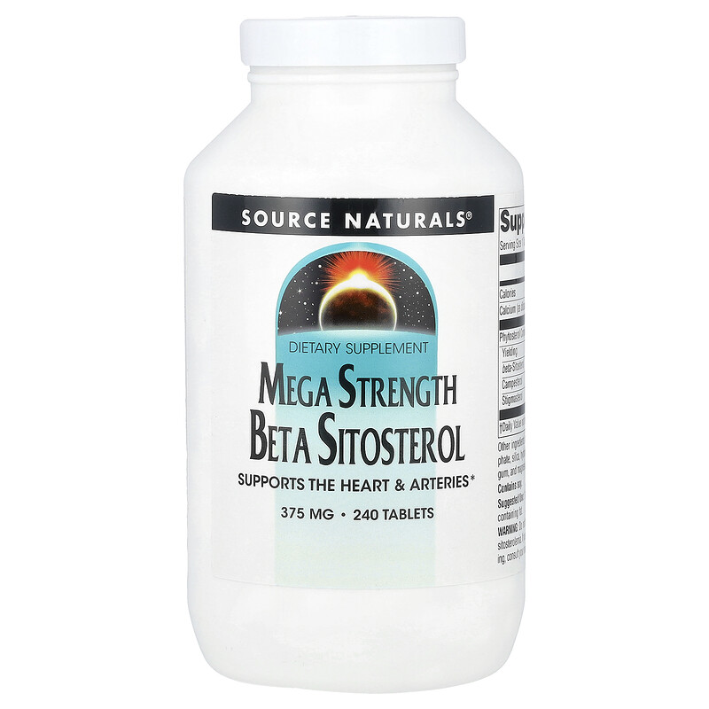 

Source Naturals, Бета-ситостерол Mega Strength, 375 мг, 240 таблеток