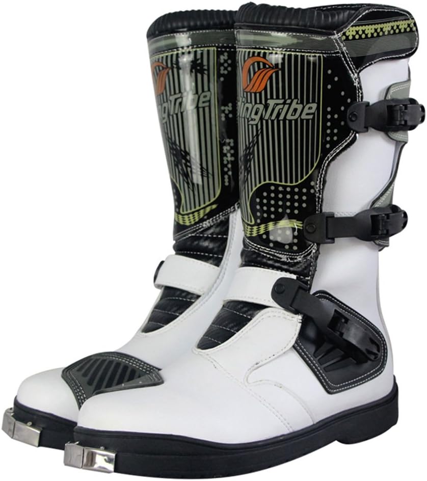 

Мужские мотоциклетные мотокроссовые сапоги 1Storm MX ATV для езды на грязевых мотоциклах, высокие гоночные белые сапоги B1007, США 9