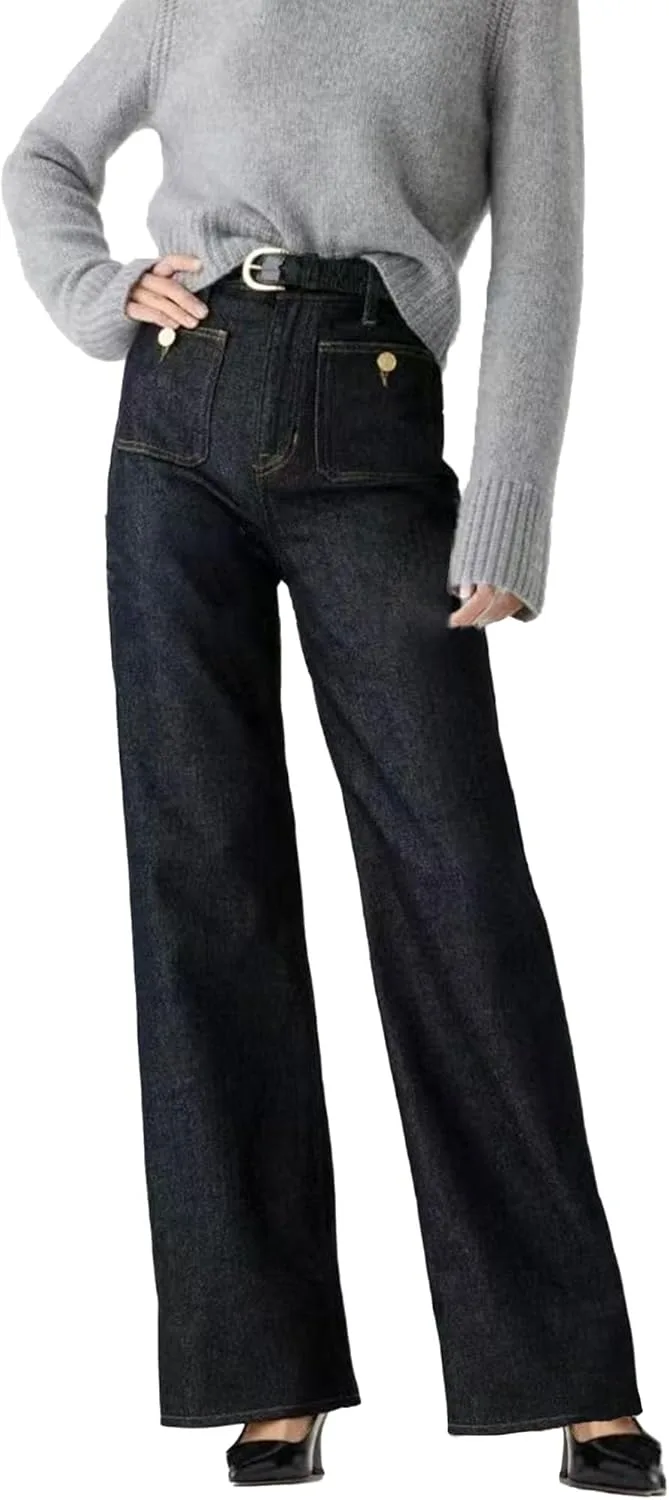 

DGHM-JLMY женские джинсы в стиле ретро с высокой талией и прямым кроем