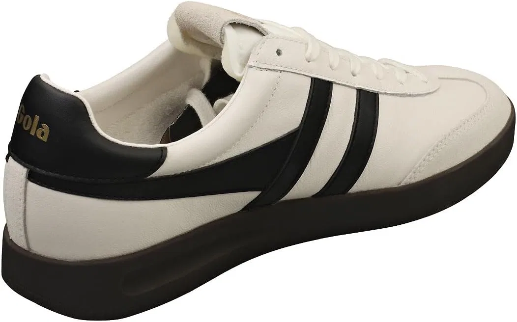 Мужские кожаные кроссовки Gola Cyclone, White Black Dark Gum — фото 2