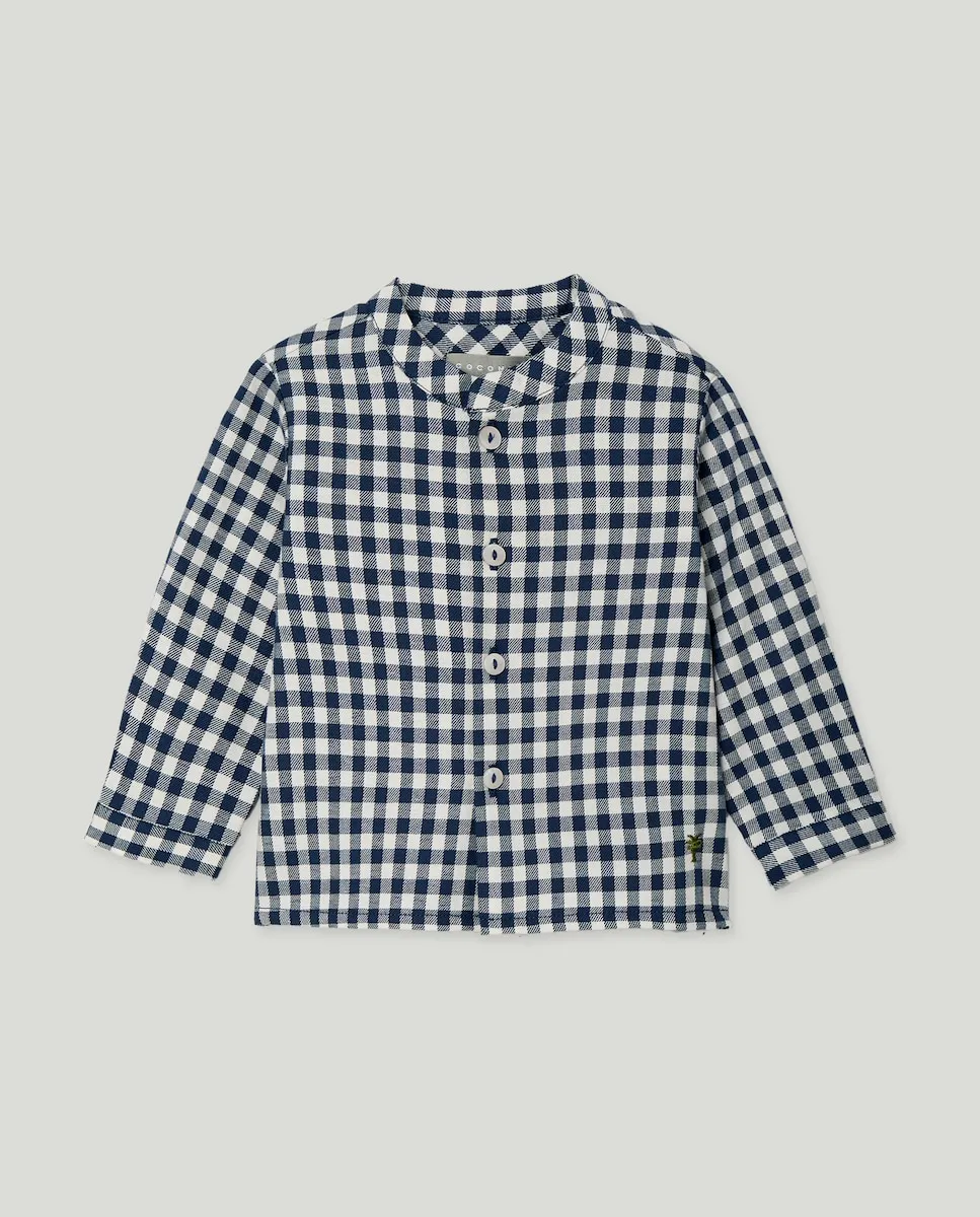 

Рубашка с длинным рукавом и воротником мао в клетку для мальчиков Coconut El Corte Inglés, синий