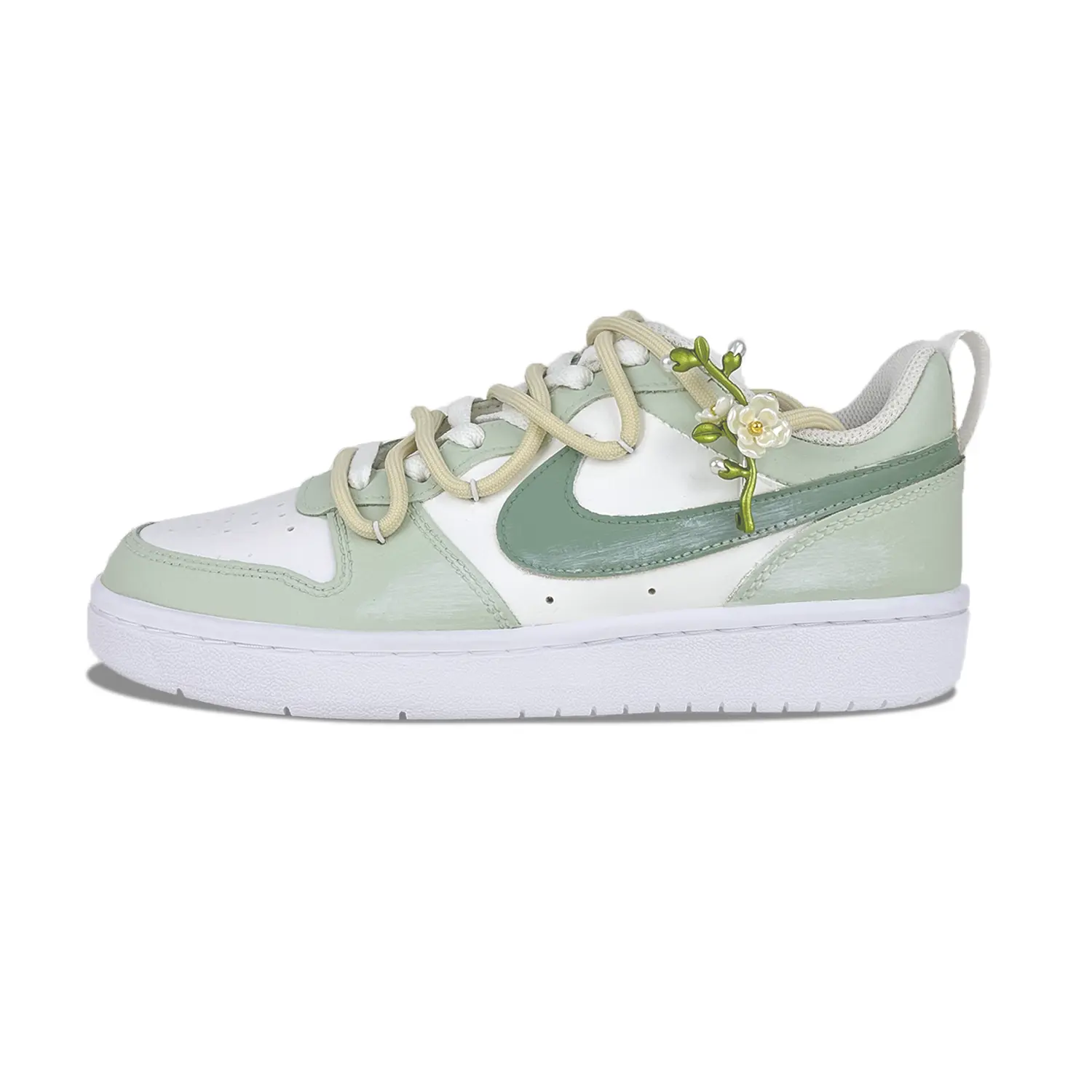 

Кроссовки Nike Court Borough 2 Skateboarding Shoes Women's Low-top White, светло-зеленый