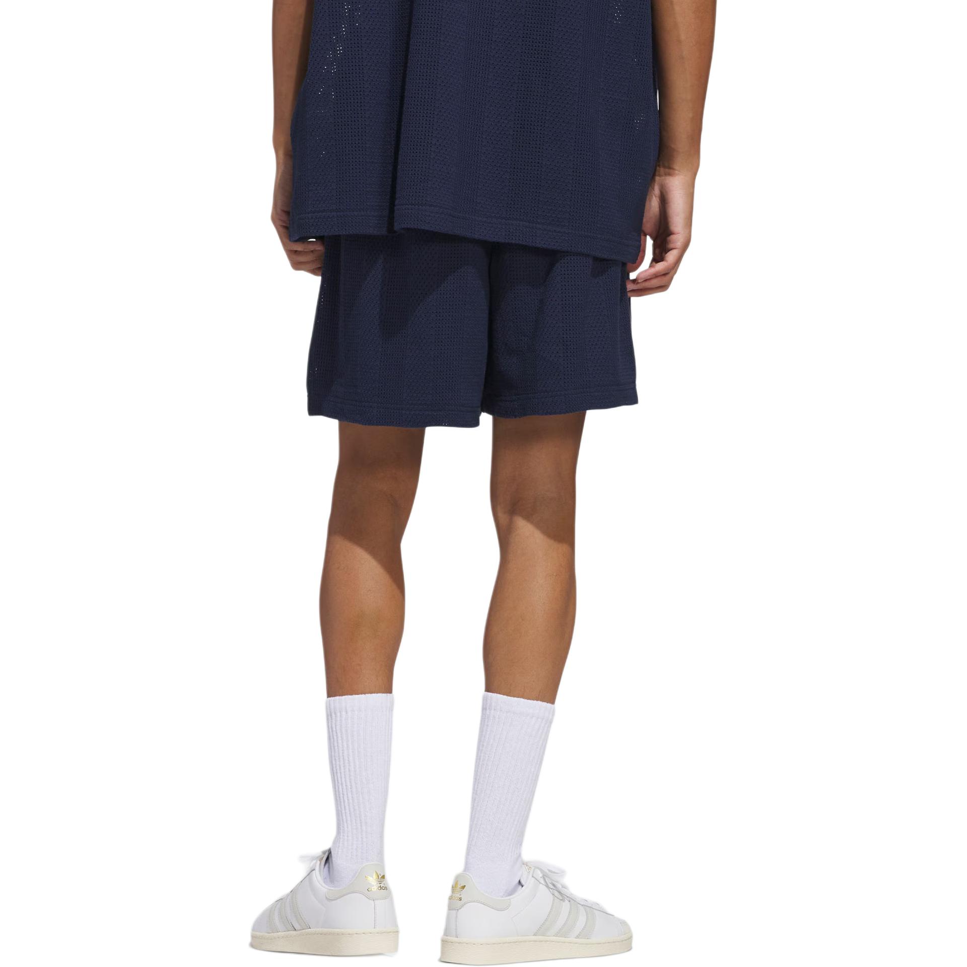 Adidas Originals Шорты спортивные вязаные unisex dark indigo/wonder white — фото 4