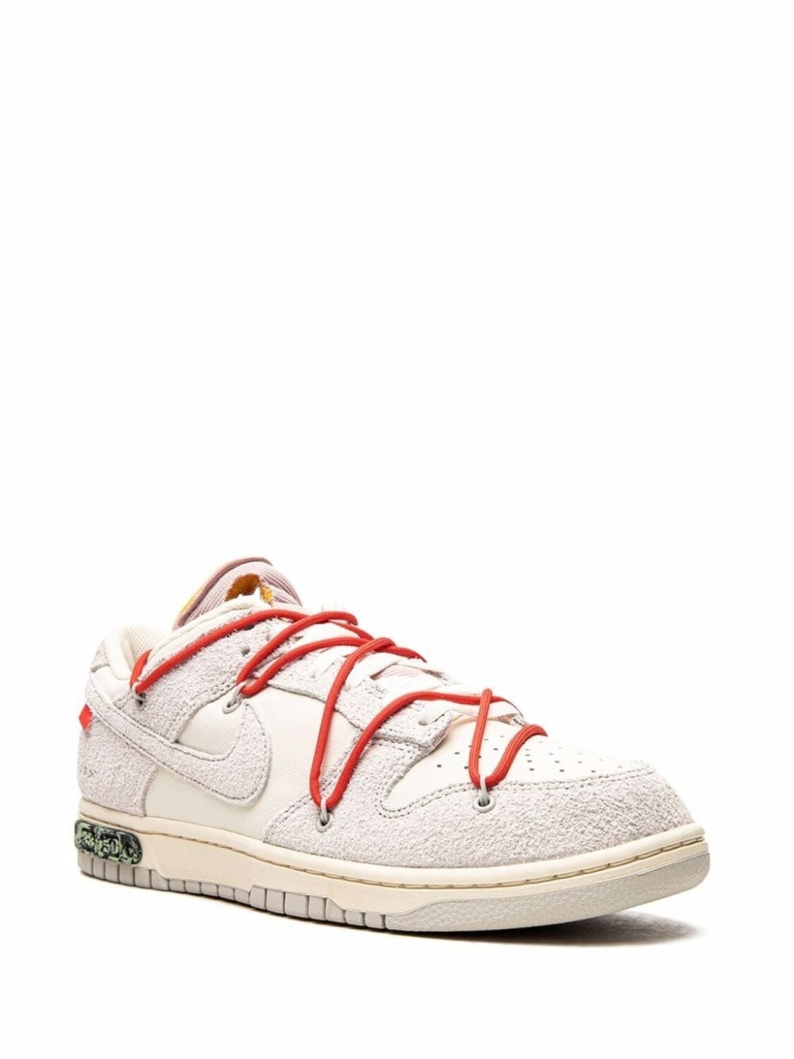 Кроссовки Nike х Off-White Dunk Low, серый/красный — фото 2
