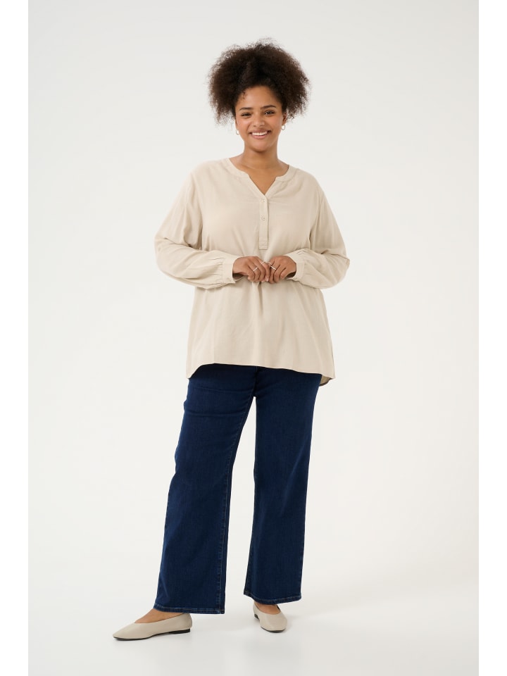 

KAFFE curve Блузка с длинными рукавами KCmille свободного кроя, цвет «перьевой серый»