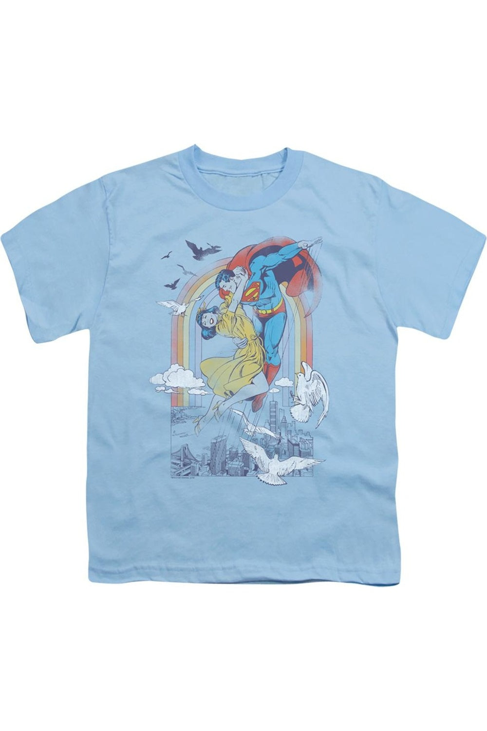 

Футболка DC Comics Rainbow Love с коротким рукавом для детей Gildan, светло-голубой