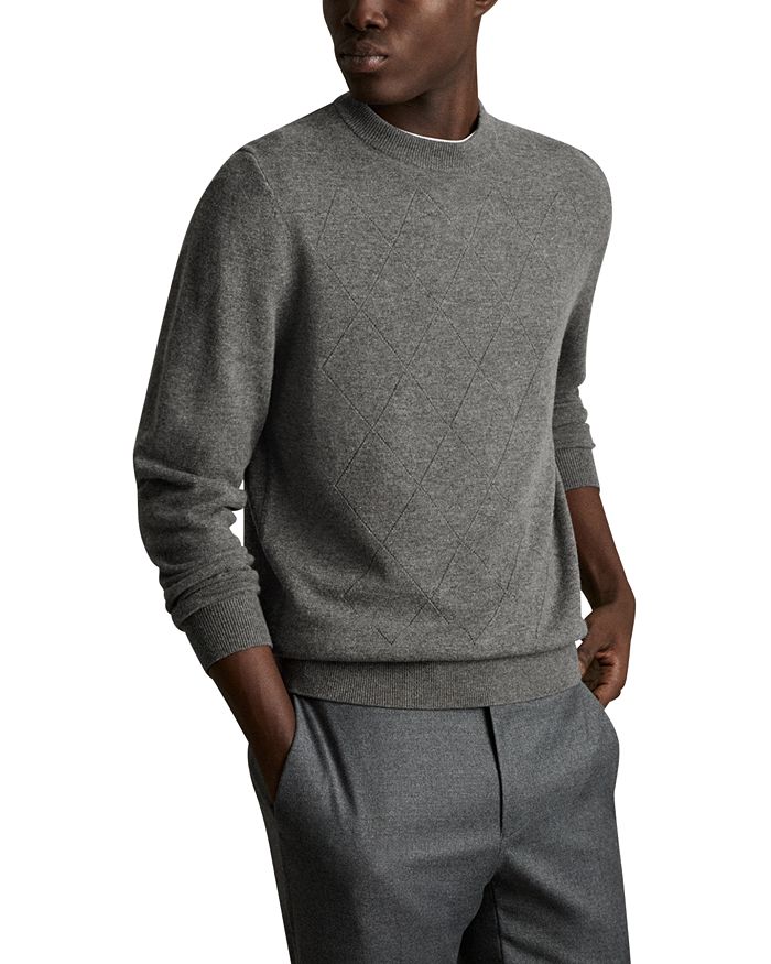 

Свитер Vince Wool Argyle Regular Fit REISS, серый