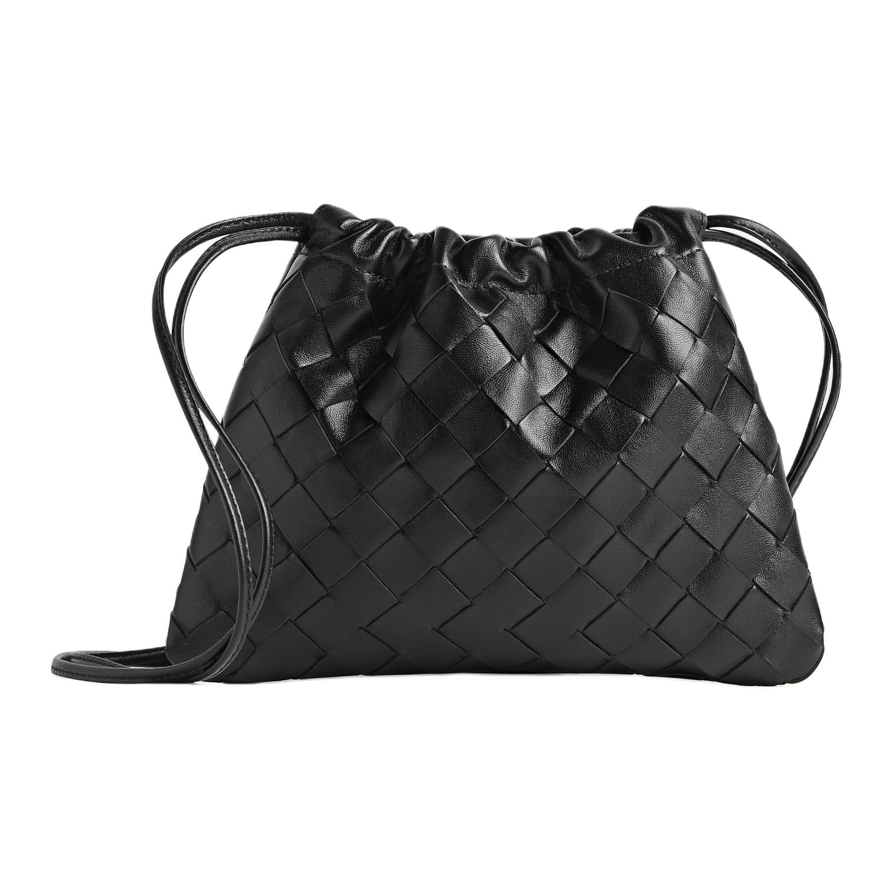 

Bottega Veneta Кожаная сумка клатч через плечо маленькая женская черная