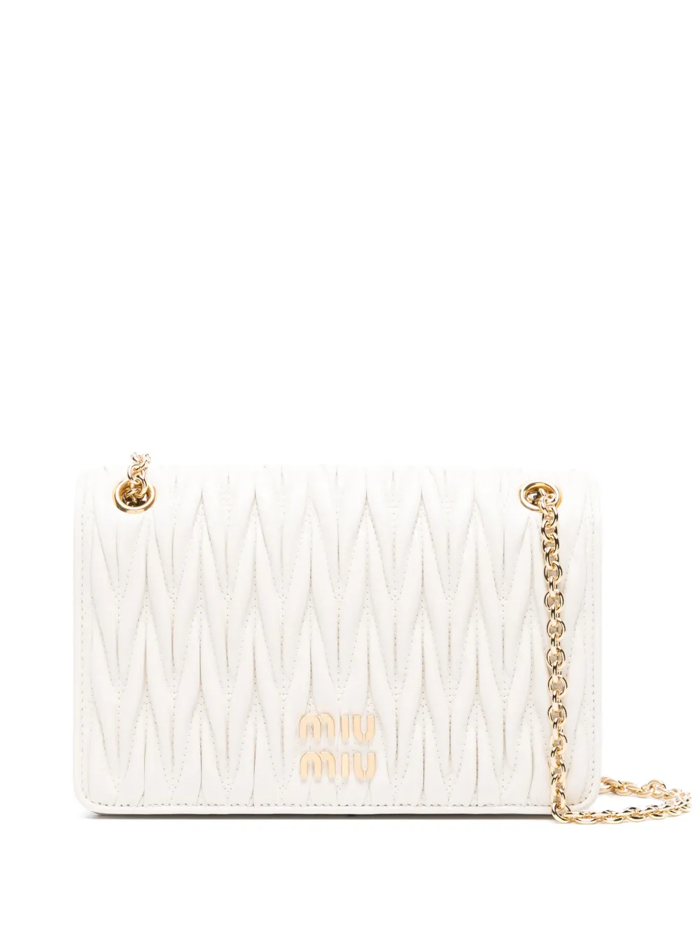 

Стеганая сумка через плечо MIU MIU, белый