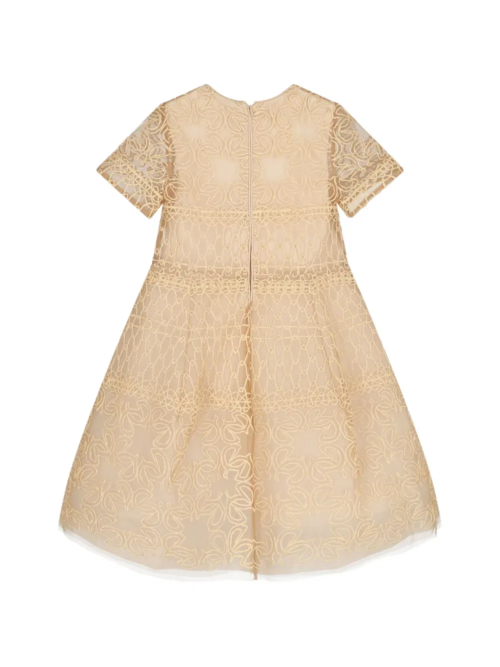 Платье с цветочным декором и круглым вырезом Elie Saab Junior, нейтральный — фото 2