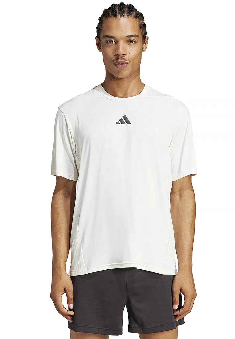 Футболка для тренировок, короткий рукав, Designed for Training Intensity Adidas, белый