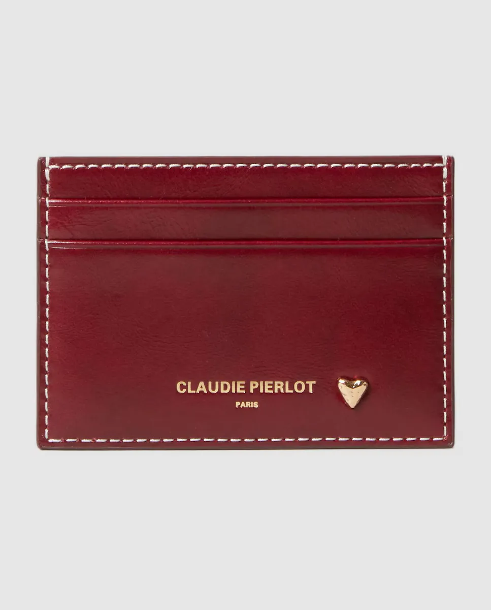 

Женский кожаный держатель для карт Claudie Pierlot, цвет Burdeos