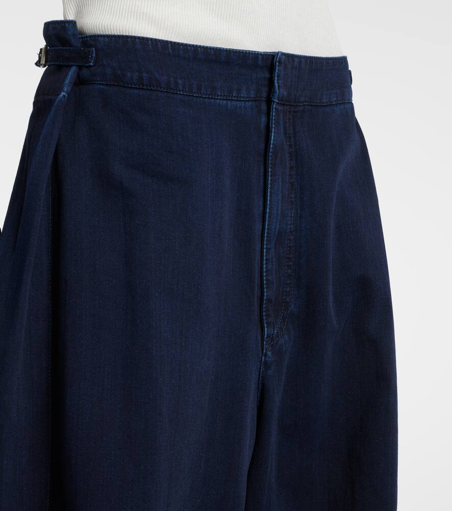 Драпированные джинсы с широкими штанинами Loewe, Dark Indigo — фото 4