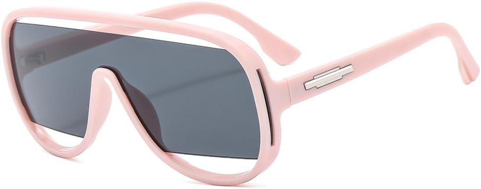 

Модные ретро-солнцезащитные очки-комбинезон для женщин и мужчин, большие солнцезащитные очки с градиентным переходом цвета и защитой от УФ-излучения UV400 MTZJH, Pink Grey