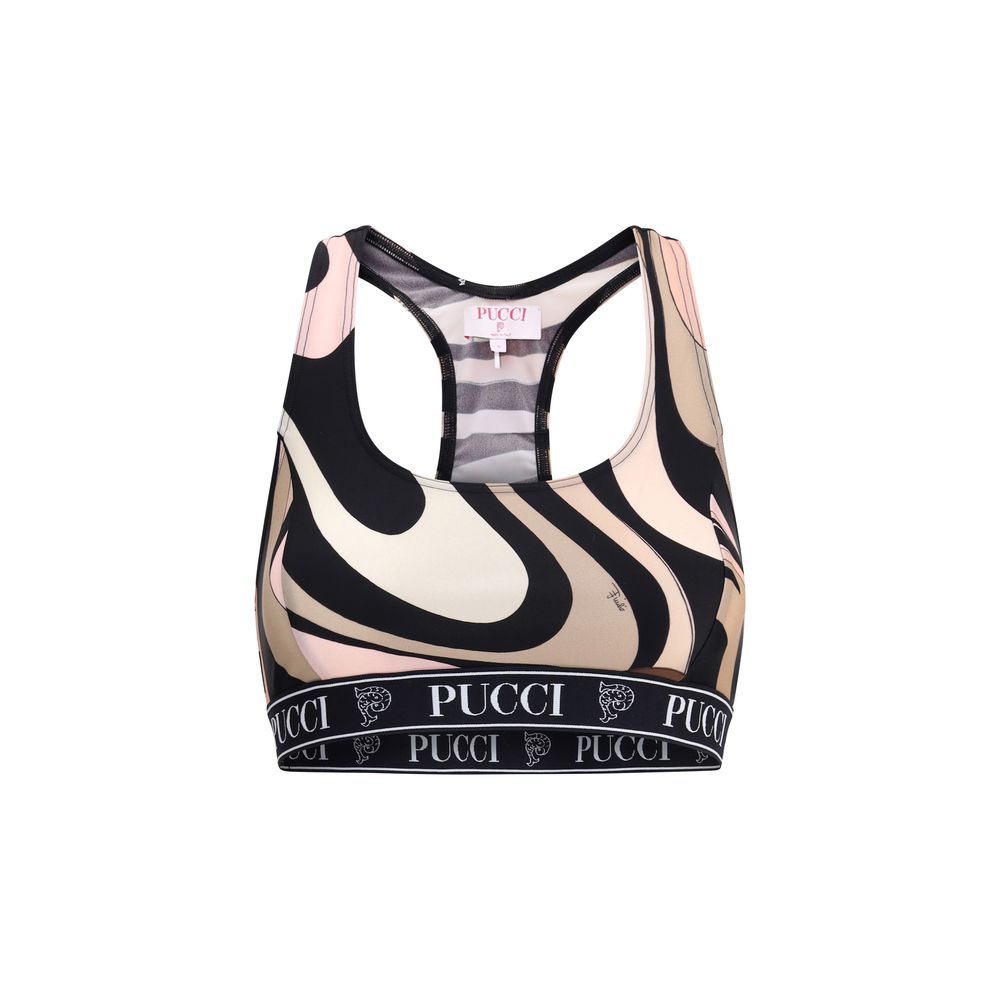 

Спортивный топ с мраморным принтом Emilio Pucci, мультиколор