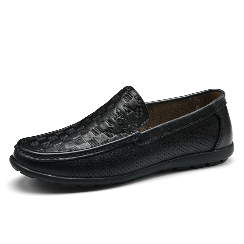 SEPTWOLVES Мокасины мужские черно-белые, цвет Black (Standard Leather Shoe Size) — фото 2
