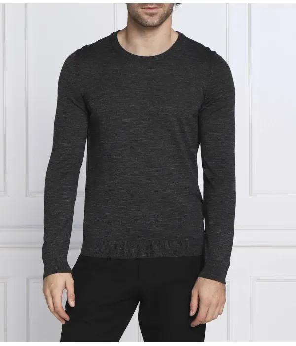 Шерстяной свитер Leno-P slim fit Boss, графитовый