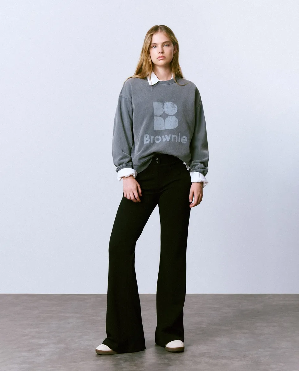 

Женские расклешенные брюки с широкой талией Brownie, черный