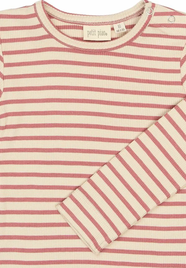 Футболка с длинными рукавами Petit Piao, Dusty Rose Striped — фото 3