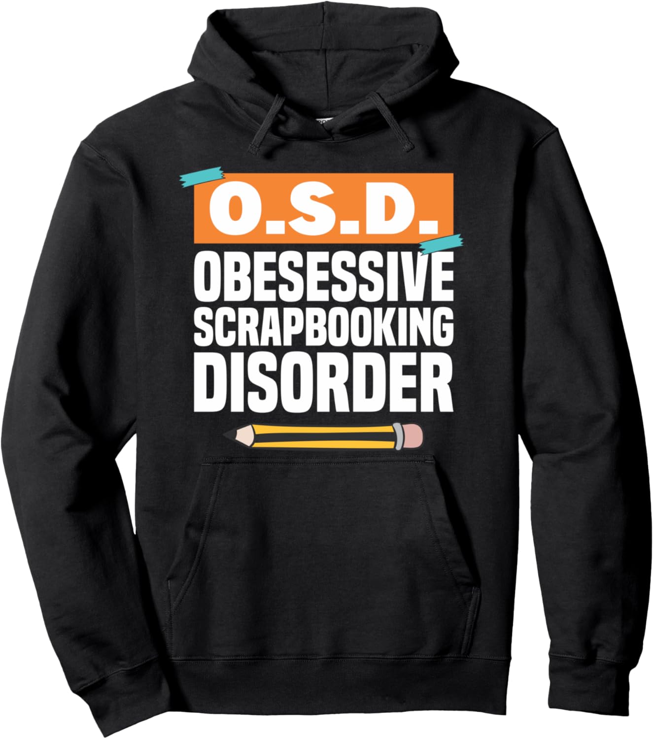 

Толстовка OSD Obessive Scrapbooking Obstacle Scrapbooking Hoodie, черная Gift For Scrapbooking & Card Maker