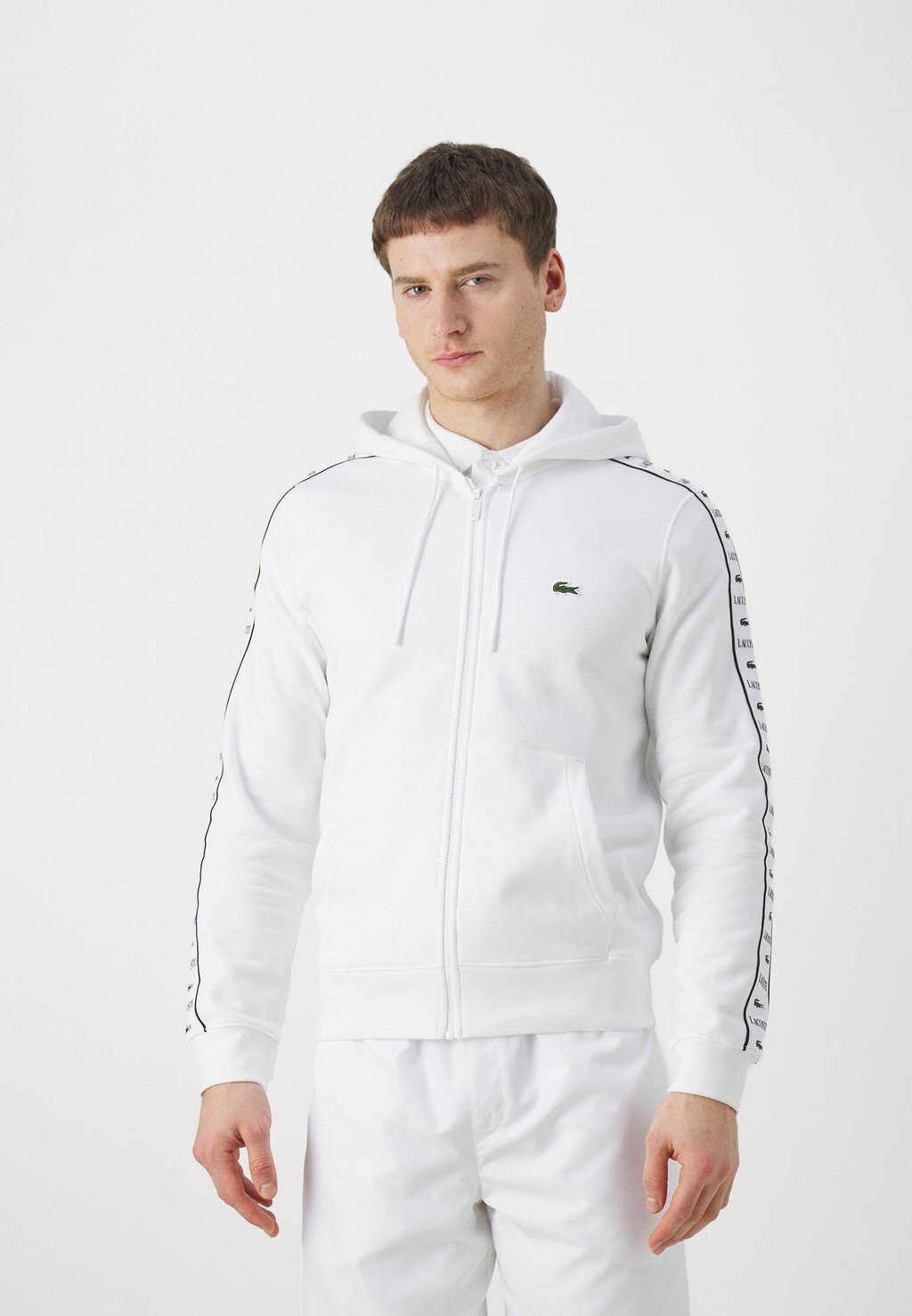 

Толстовка на молнии Hoodie Tape Lacoste, цвет blanc