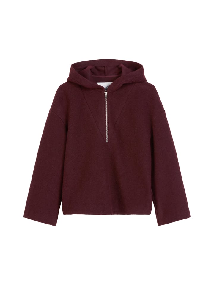 

Свободная толстовка с капюшоном на молнии темно-бордового цвета Marc O'Polo DENIM